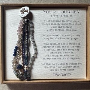 Demdaco Multi-Strand Prayer Bracelet — Blue, Gray & Silver Accents